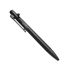 Nitecore NTP31 bolt-design tactical pen shown in use for switching between pen and tool