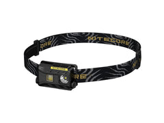 Nitecore NU25 main beam at 360 lumens for broad outdoor visibility.