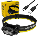 Nitecore NU43 front view showing compact headlamp for hands-free outdoor tasks