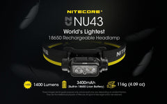 Nitecore NU43 headband strap showing secure, adjustable fit