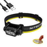 Nitecore NU43 headlamp worn on head for hands-free camping illumination