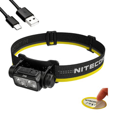 Nitecore NU43 headlamp worn on head for hands-free camping illumination