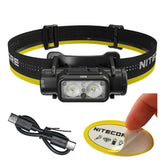 Nitecore NU53 headlamp front white beam for nighttime tasks.