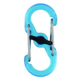 Nite Ize S-Biner MicroLock blue side view highlights compact key clip.
