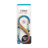 NITE IZE S-biner Slide Lock #4 Spectrum front view for secure keys and gear.