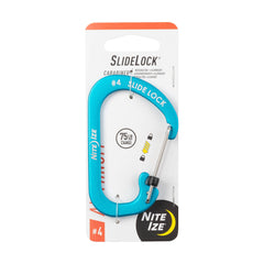 Nite Ize SlideLock carabiner Size #4 blue with locking gate.