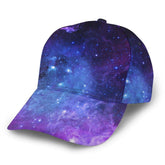 NiYoung Blue Purple Galaxy Baseball Cap, front view, lightweight and comfortable for daily wear.