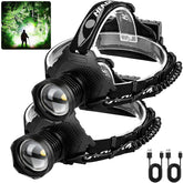 NJ FOREVER Rechargeable Headlamp 3000-lumen beam for camping visibility.