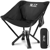 NJZ Compact Camping Chair folded with carrying bag for easy transport.