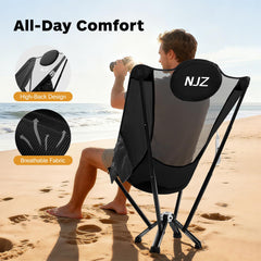 NJZ high-back chair 7075-frame detail emphasizes load capacity