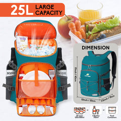 N NEVO RHINO Backpack Cooler interior reveals five-layer insulation and leakproof lining.
