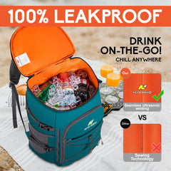 N NEVO RHINO Backpack Cooler top view highlights easy access to cold drinks.