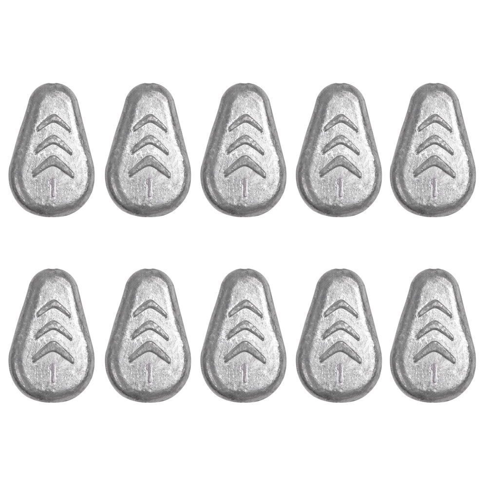 Front view of No Roll Inline Sinker Weights 1oz pack
