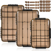 Noamus 3-pack fishing tackle boxes in tea-color waterproof design