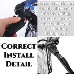 Foldable hoop and floating tubes of Noamus fishing net on water