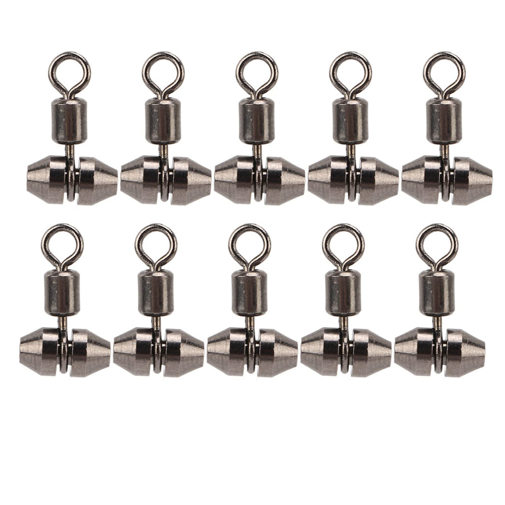 NOENNULL 3-way fishing swivels close-up shows brass strength for reliable connections.
