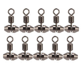 NOENNULL 3-way fishing swivels close-up shows brass strength for reliable connections.