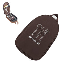 NOENNULL brown weather-protected bag guards equipment from rain and drops.