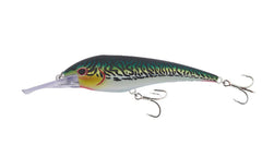 Nomad Design DTX Minnow 180 lure on display, silver green mackerel finish for pelagic trolling