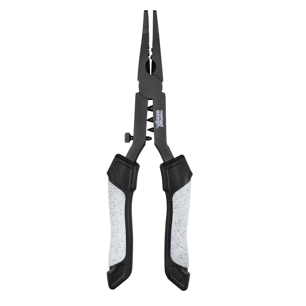 Nomad Design Hydra-X 10-inch bent-nose pliers with non-stick coating for tight rigging.