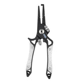 Nomad Design Hydra-X 8″ split-ring pliers front view for heavy-duty rigging in saltwater