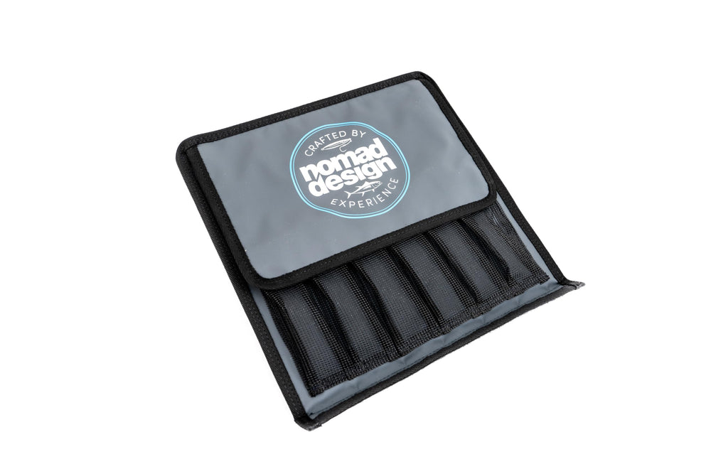 Nomad Design Jig Wallet Insert Sleeve with Hook Mesh system for fast jig access and organization.