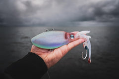 Nomad Design Squidtrex lure features strong BKK assist hooks for reliability.