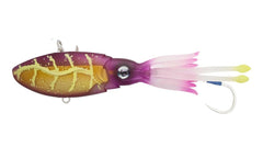 Nomad Design Squidtrex lure profile in Purple Bandit for offshore big-game appeal.