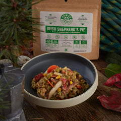 Nomad Nutrition Irish Shepherd's Pie serving, ideal for camping or travel meals
