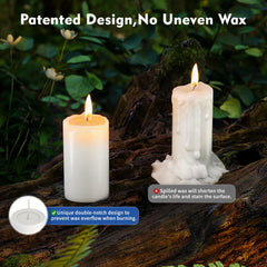 NOMFIX emergency candles inside lantern burning for outage light.