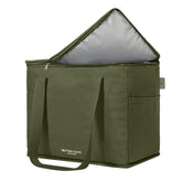 Nook Theory reusable insulated grocery bag forest green front view for convenient shopping.