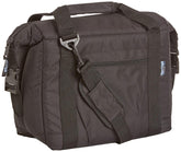 NorChill Voyager 12-can black bag front view with durable canvas and insulation.