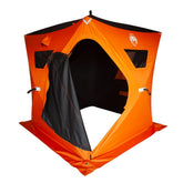 Nordic Legend Arctic Blaze shelter front view showing pop-up setup and visibility