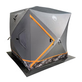 Nordic Legend HARDWATER Shanty 3-man exterior front view with wind-resistant design
