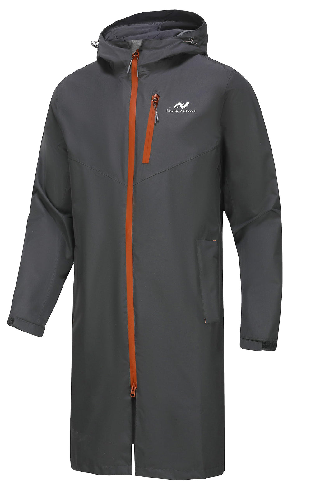 Nordic Outland rain jacket hood provides weather protection for rainy hikes