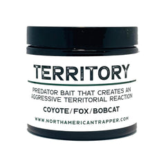 North American Trapper coyote paste bait territory—a potent lure for field trapping.