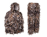 North Mountain Gear Ghillie Suit hooded jacket with dense camouflage leaves for woodland concealment.