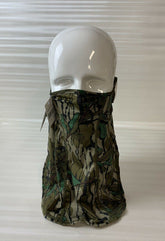 North Mountain Gear Mossy Oak Loose Fit Facemask Greenleaf front view for stealth camouflage