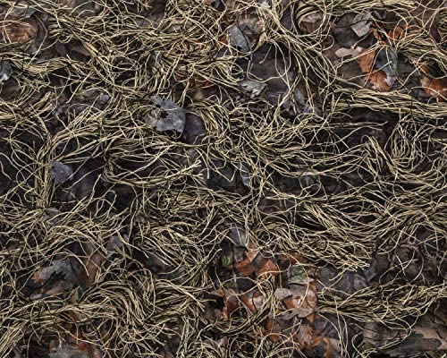 North Mountain Gear universal camo netting close-up ghillie texture for woodland brown concealment.