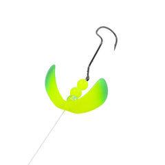 Northland Butterfly Blade Super Death Rig front view with bright flash for walleyes.
