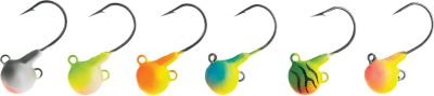 Northland Fireball Live Bait Jig in two-tone colors attracts walleyes.