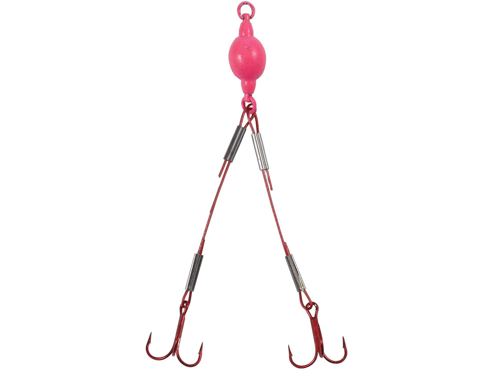 Northland Mini Predator Rig Wire Weighted 8 Glow Red, ideal for catching panfish or toothy predators.