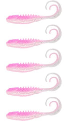 Northland Pan-Candy Grub pink-silver—ideal for slow retrieves in light currents.