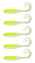 Northland Pan-Candy Grub swimming action chartreuse shad shows buoyant, flexible movement for panfish.