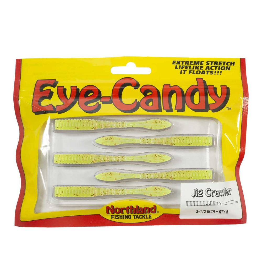 Northland Tackle Eye Candy Jig Crawler floating 3.5 inch lure keeps bait in strike zone.