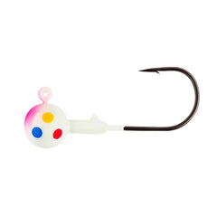 Northland Tackle Gum-Ball Jig Pink Wonder with UV finish attracts crappie, walleye, and perch.