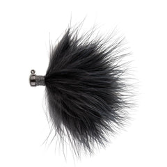 Northland Tackle Marabou Jig black with fluttering marabou and rattle attracts crappie, walleye, and perch.