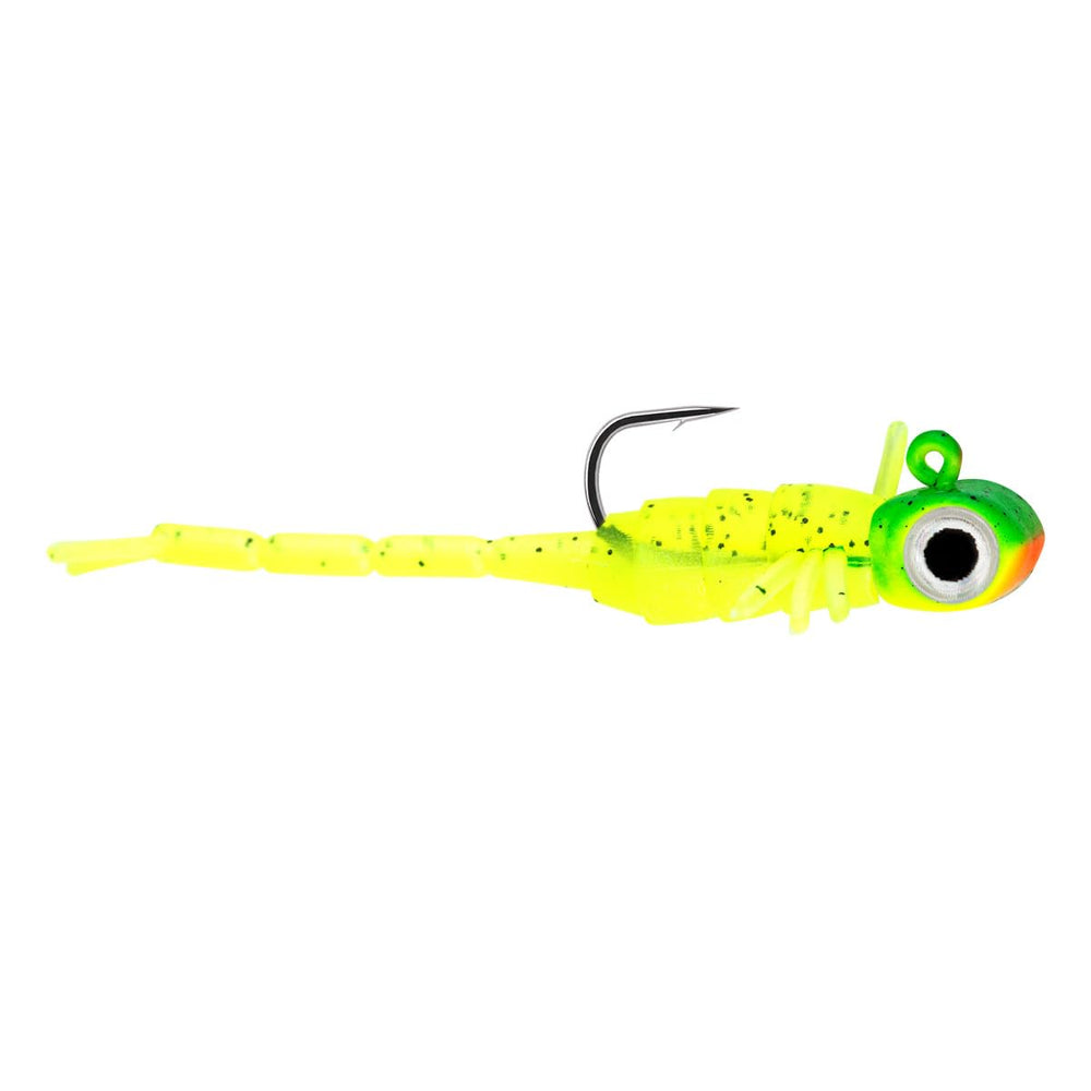 Northland Tackle Rigged Tungsten Broom Bug jig in tiger beetle for precise bites on crowded ice