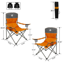 Northroad orange folding table serves as a convenient surface for meals.