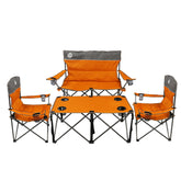 Northroad orange sofa folding provides sturdy outdoor seating for family trips.